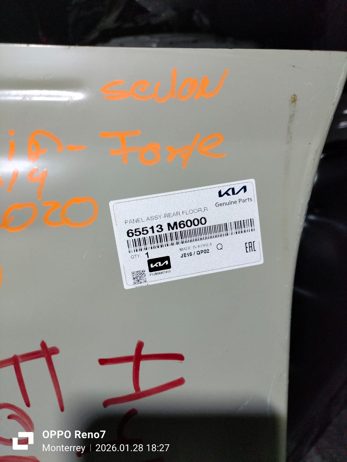 PISO CAJUELA KIA FORTE, SEDAN 2019-2020 65513-M6000 - Imagen 5