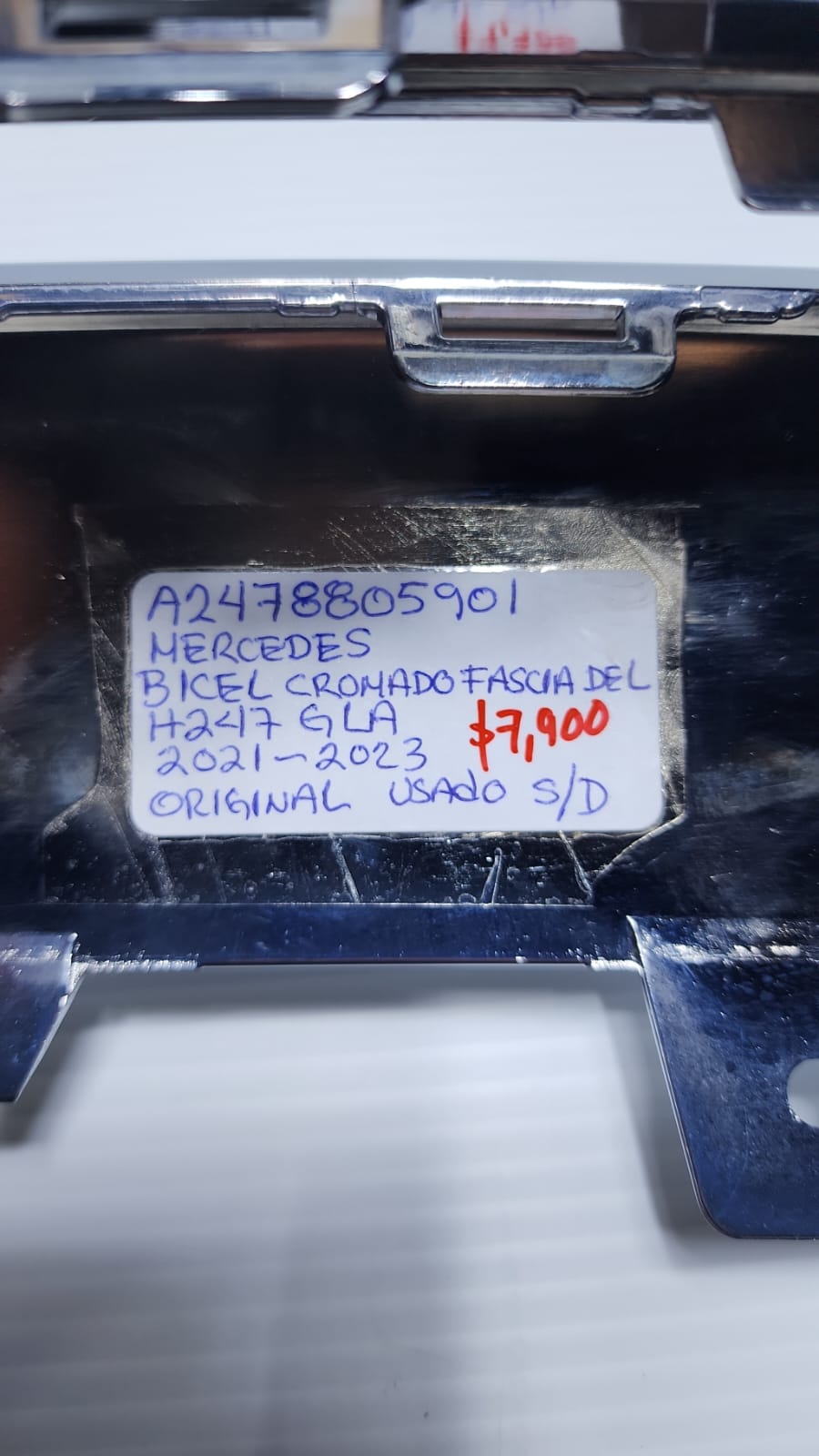 BISEL CROMADO FASCIA DELANTERA MERCEDES BENZ 2021-2023 A2478805901 - Imagen 2
