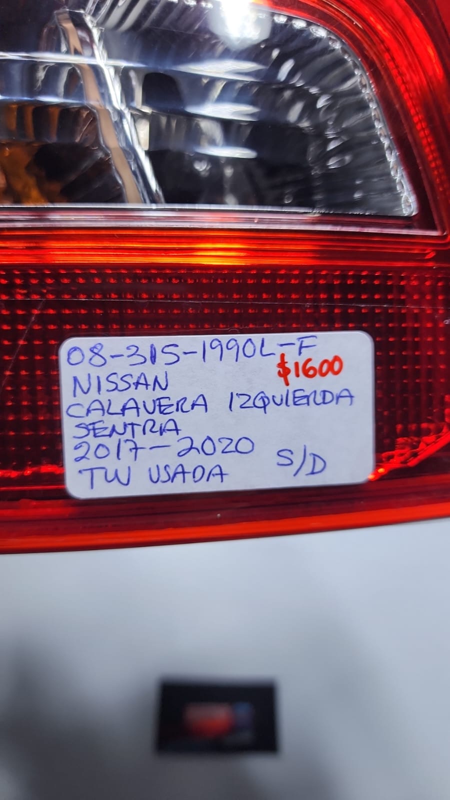 CALAVERA TRASERA IZQUIERDA NISSAN SENTRA TAIWAN 2017-2020 18-315-1990L-F - Imagen 3