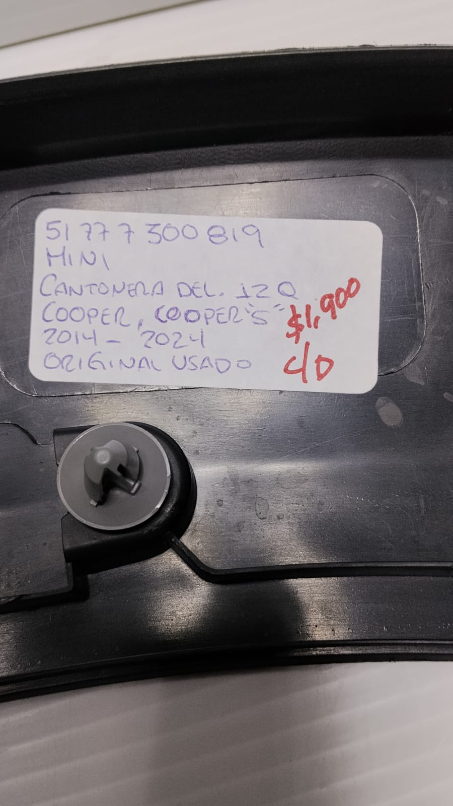 CANTONERA DELANTERA IZQUIERDA MINI COOPER S 2014-2024 51777300819 - Imagen 3