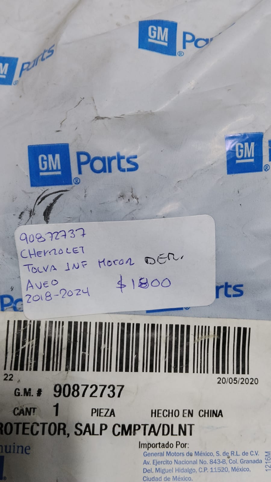 TOLVA INFERIOR DE MOTOR CHEVROLET AVEO 2018-2024 90872737 - Imagen 2